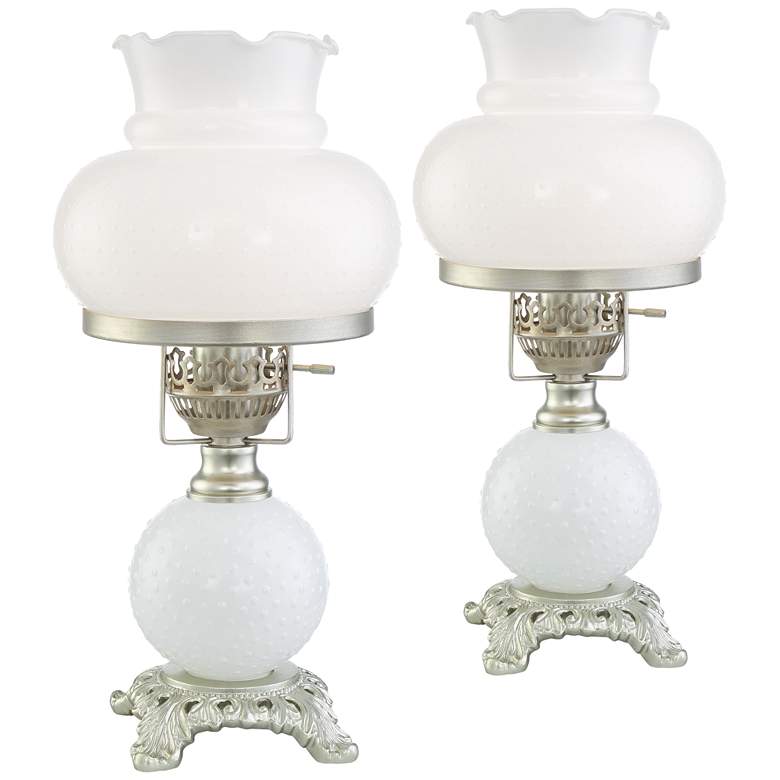 Milk Glass Hurricane Lamps — Barrington Resale