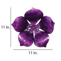 Eangee Flower 11" High Purple Capiz Shell Wall Decor