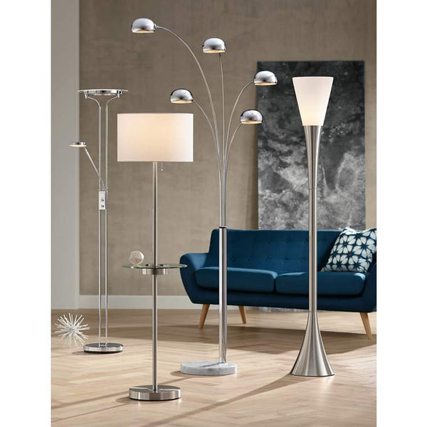 Caper tray table floor lamp with usb deals port and outlet