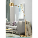Possini Euro Ardeno Brass Finish Modern Arc Floor Lamp