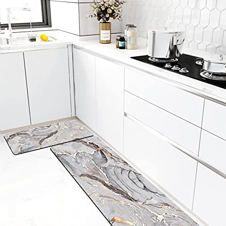 Kitchen Rugs and Mats, 2 PCS Non Slip Cushioned Anti Fatigue