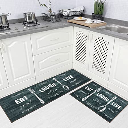 Polyester Multicolor Printed Floor Mats Kitchen Rugs & Mat Set for