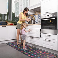 Kitchen Mat Exotic Beach with Vivid Sky Ocean Island Scenery PVC Kitchen  Rug Cushioned Anti-Fatigue Floor Mats Non-Slip Waterproof Standing Mat for