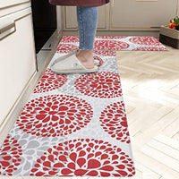 2 Pcs Kitchen Mat Cushioned Anti-Fatigue Non-Slip Floor Waterproof Comfort  Rugs