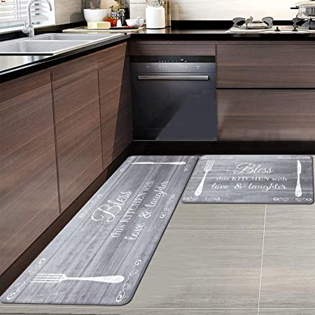 PADOOR Non Slip Kitchen Rugs Sets of 2 - Extra Large 2.5'x6' + 20x32  Runner Rugs for Kitchen Floor Non Skid Washable, Absorbent Kitchen Mat for  in