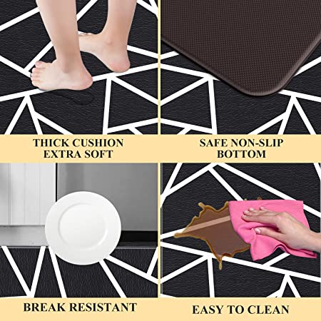 Cushioned Anti Fatigue Kitchen Floor Mat Non Slip Waterproof Easy