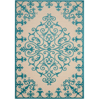 Aloha Modern Medallion Scroll Indoor / Outdoor Area Rug