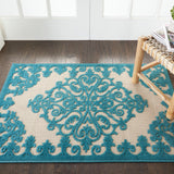 Aloha Modern Medallion Scroll Indoor / Outdoor Area Rug