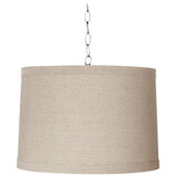 Drum 16" Wide Brushed Steel Shaded Pendant