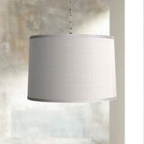 Drum 16" Wide Brushed Steel Shaded Pendant